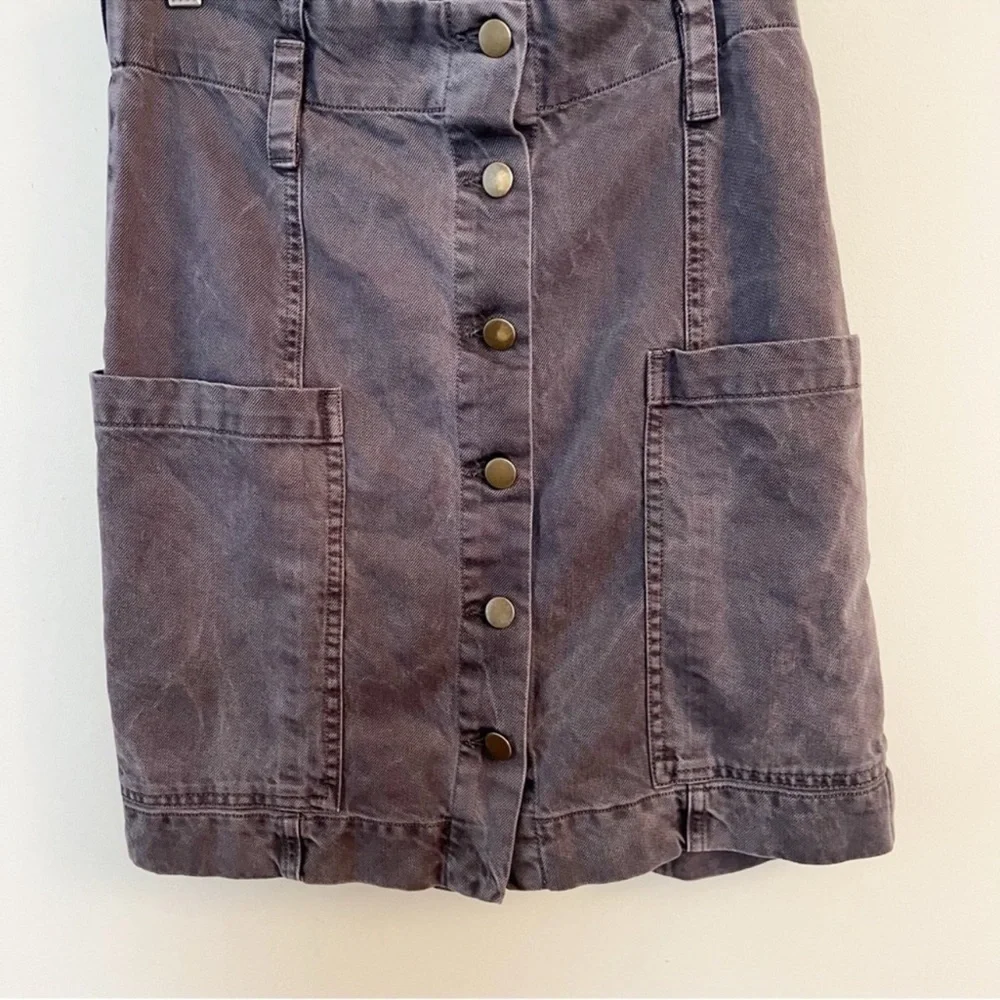 Young Fabulous & Broke Button Front Paperbag Mini Jean Skirt Size Medium Blue